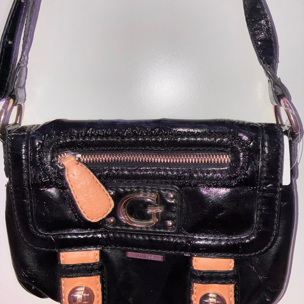 Guess Stylish Black and Tan Women's Bag